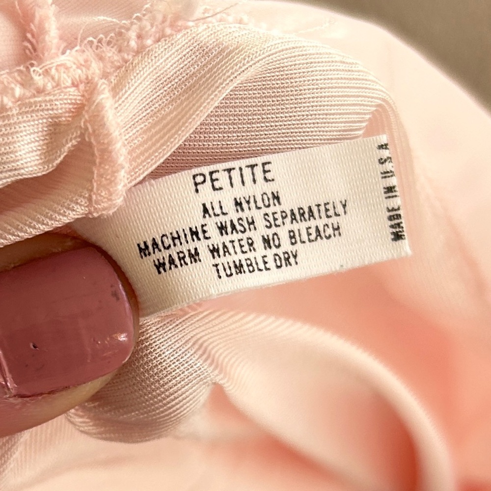 Vintage 70s Shadowline Pink Babydoll Maxi Nightgown Coquette Fairy Princess XS/S - Picture 11 of 11